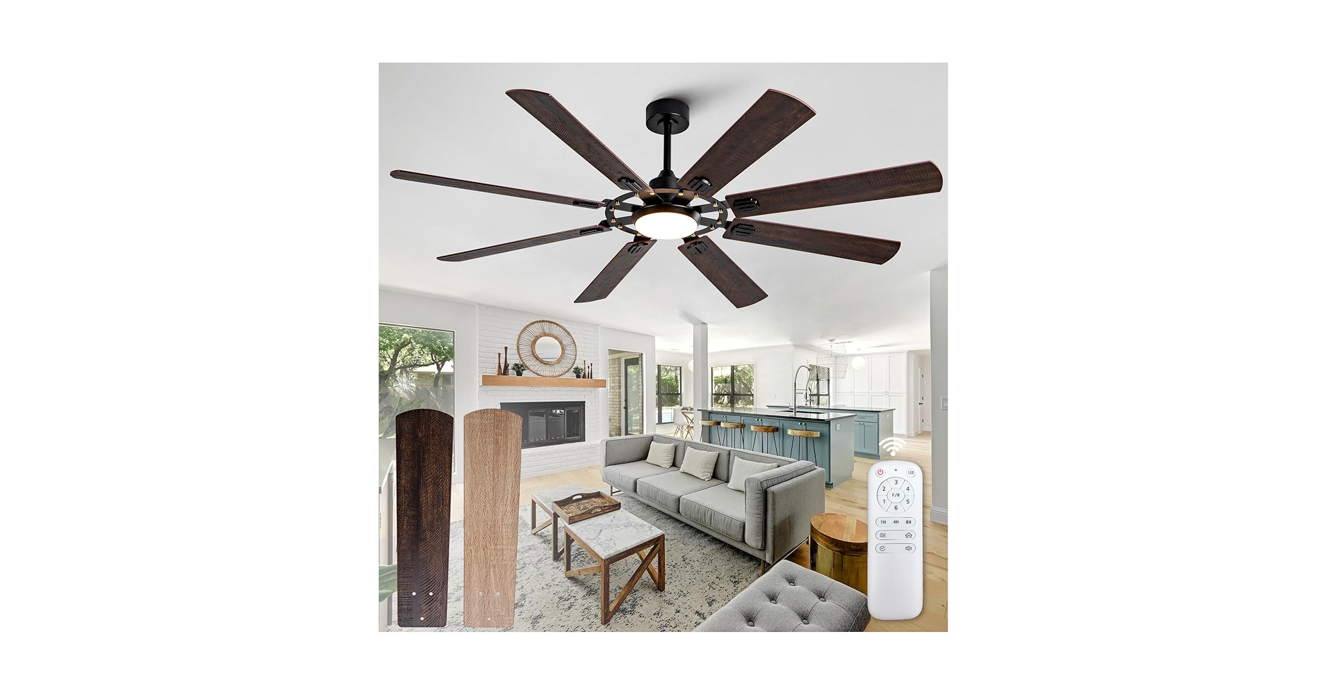 M▲▼D ✨8点❤️ LOVMOR 72 Inch Smart DC Ceiling Fan Alexa Google Remote 8